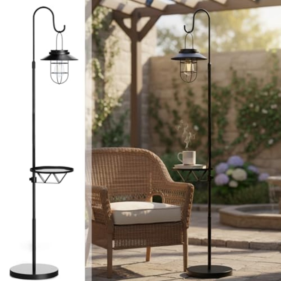 Outdoor Lighting Hooks - Solar Floor Lamp with Table, 60