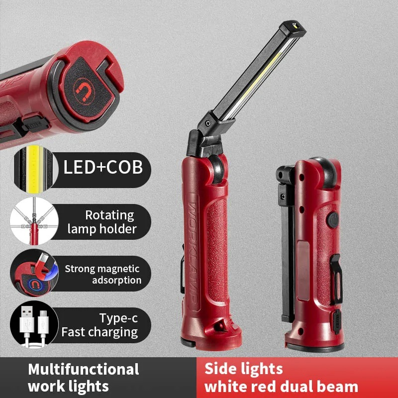 Outdoor Lighting Hooks - COB LED Work Light Rechargeable Folding