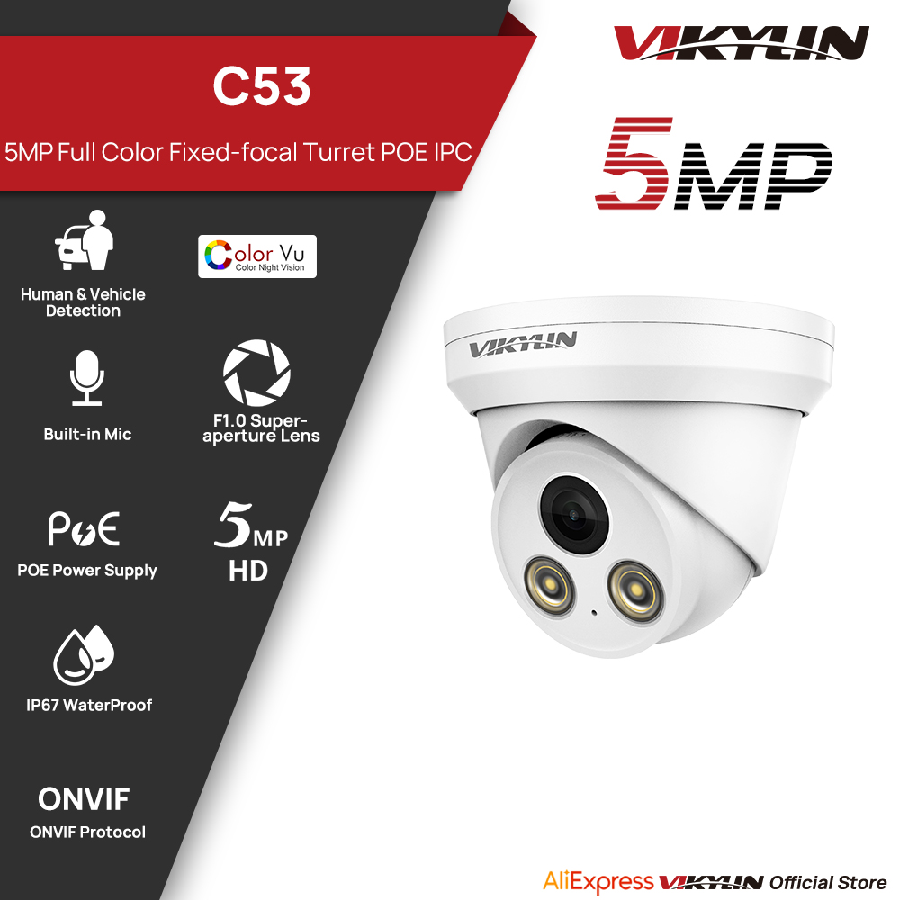 Outdoor Lighting Mains Powered - VIKYLIN 5MP Full Color IP Camera