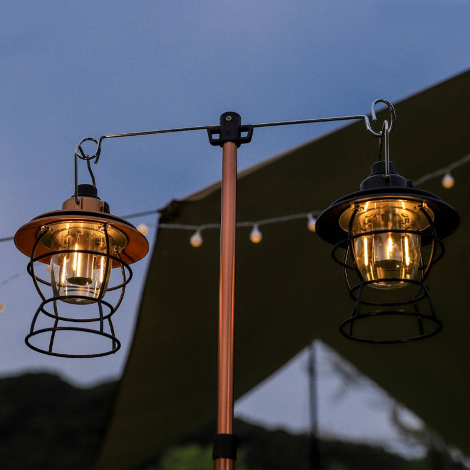 Outdoor Lighting Hooks - Tripod Stand with Hooks Telescopic Hanging