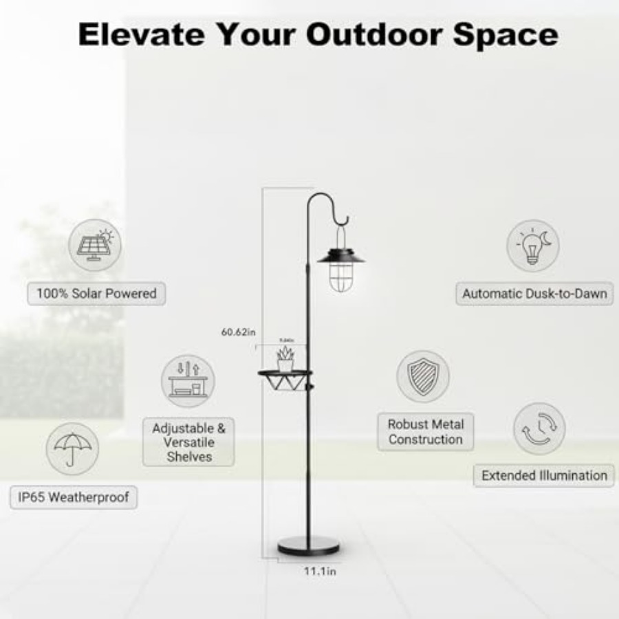 Solar Floor Lamp with Table, 6 - Outdoor Lighting Hooks review and price