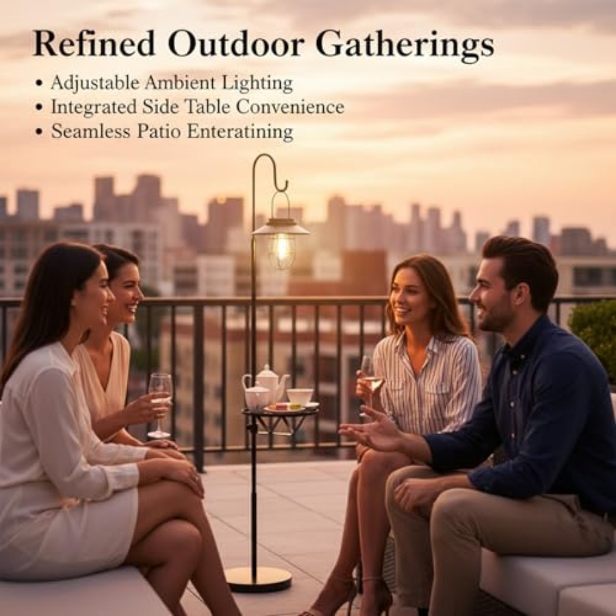 Solar Floor Lamp with Table, 6 - Outdoor Lighting Hooks review and price