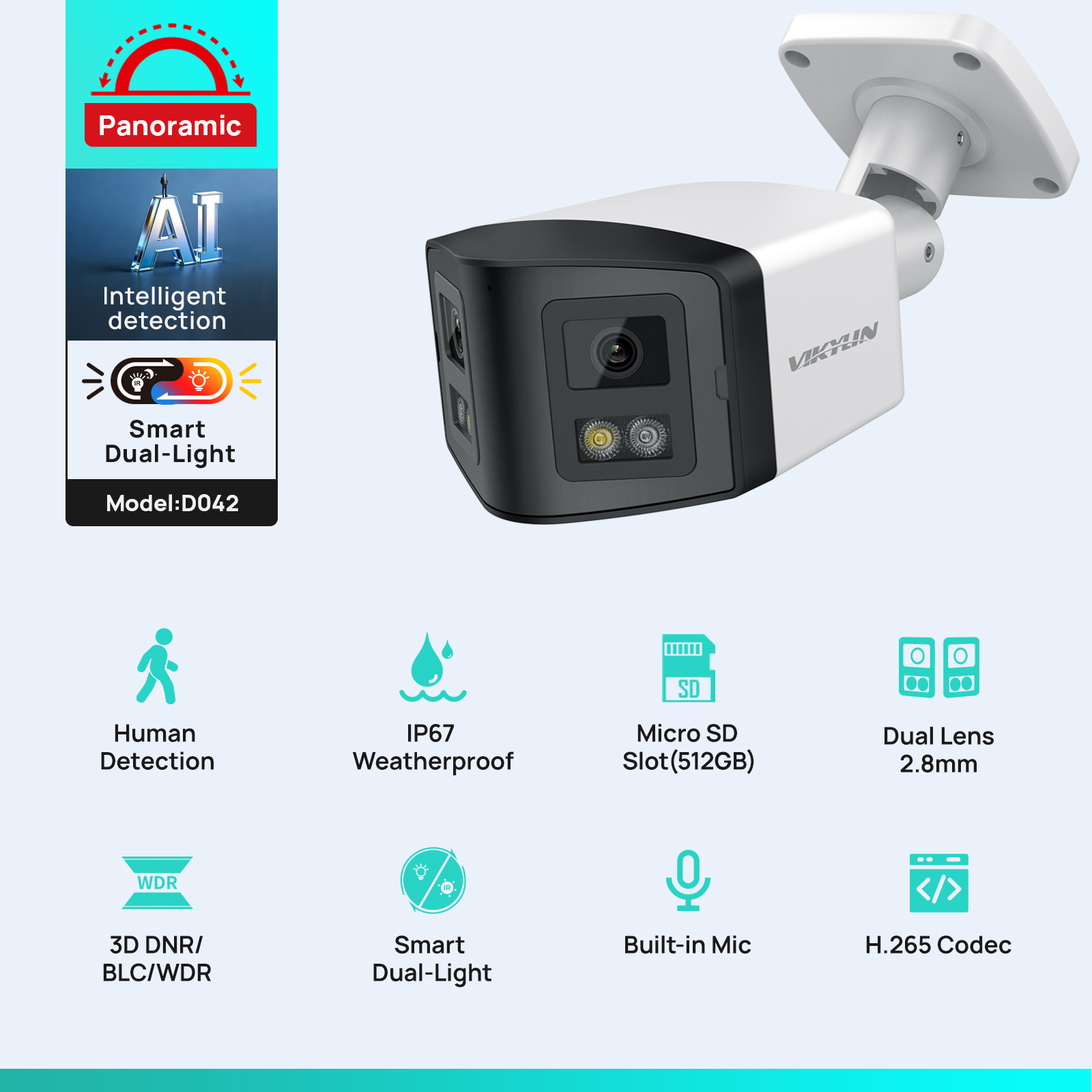 VIKYLIN 170° Panoramic Securit - Outdoor Lighting Mains Powered review and price