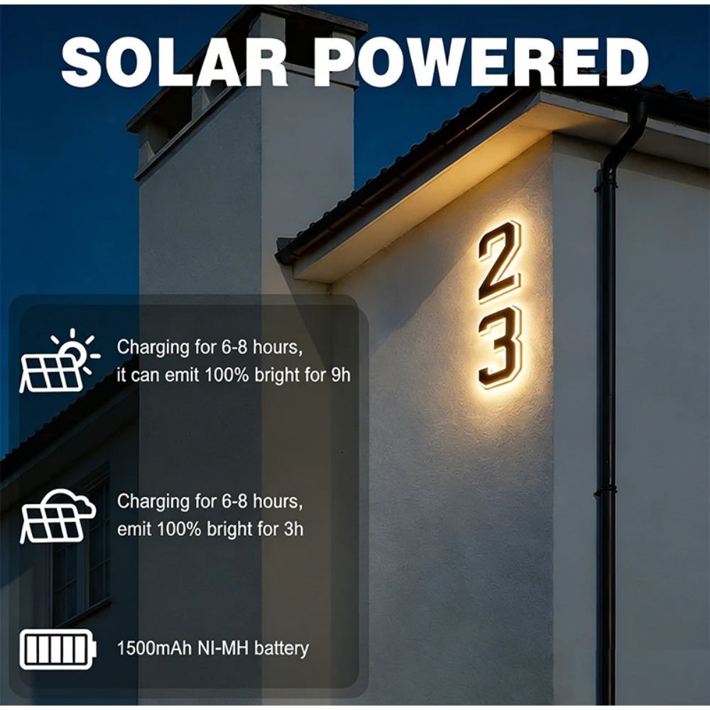 New Solar Address Sign LED Hou - Xl Outdoor Lighting review and price