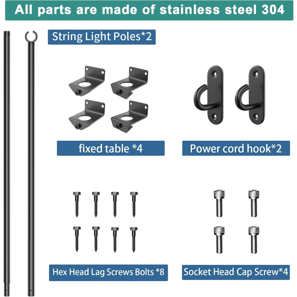 2 pack string light poles - st - Outdoor Lighting Hooks review and price