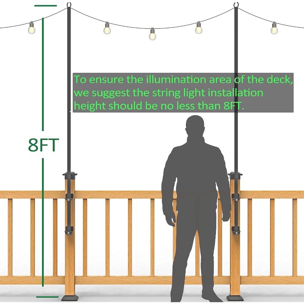 2 pack string light poles - st - Outdoor Lighting Hooks review and price